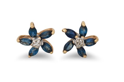 Lot 86 - A PAIR OF SAPPHIRE AND DIAMOND EARRINGS,...