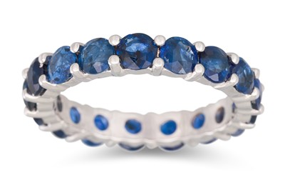 Lot 214 - A SAPPHIRE FULL ETERNITY RING, the circular...