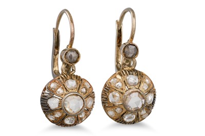 Lot 296 - A PAIR OF VINTAGE DIAMOND CLUSTER EARRINGS,...