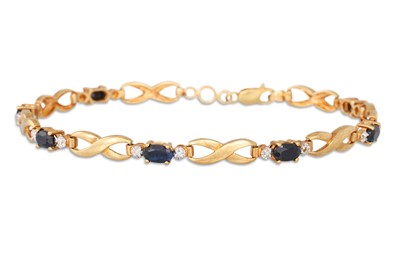 Lot 224 - A 9CT GOLD STONE SET BRACELET, 5.8 g.