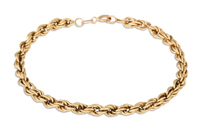 Lot 225 - A 9CT GOLD BRACELET, of twist design, 3.2 g.