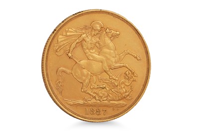 Lot 424 - AN 1887 £2 DOUBLE SOVEREIGN ENGLISH GOLD COIN...