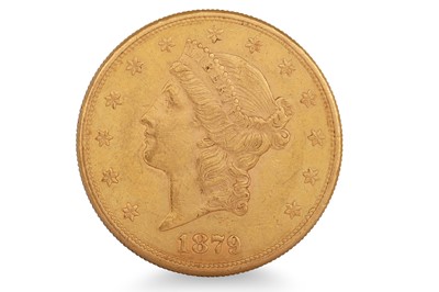 Lot 416 - AN 1879 AMERICAN $20 DOUBLE EAGLE GOLD COIN VF,...