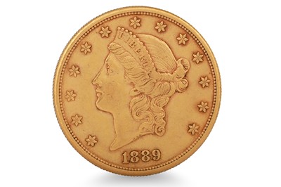 Lot 417 - AN 1889 AMERICAN $20 DOUBLE EAGLE GOLD COIN VF,...