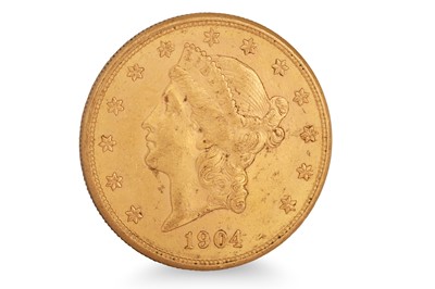 Lot 418 - AN 1904 AMERICAN $20 DOUBLE EAGLE GOLD COIN VF,...