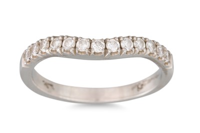 Lot 56 - A DIAMOND SET SHAPED BAND, in platinum....