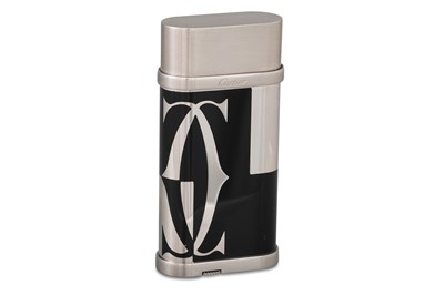 Lot 426 - A TWO TONE CARTIER GAS LIGHTER, Ref no. 404323,...