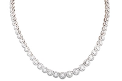 Lot 336 - A GRADUATED DIAMOND CLUSTER NECKLACE, the...