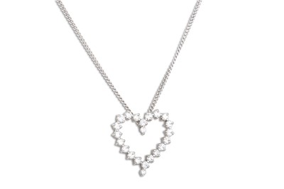 Lot 45 - A DIAMOND PENDANT, the heart shaped pendant...