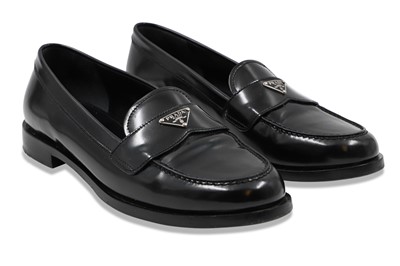 Lot 411 - A PAIR OF PRADA LADY'S SLIP ON SHOES, size...