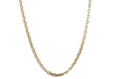 Lot 267 - A 14CT GOLD NECKLACE, square belcher links, 10....