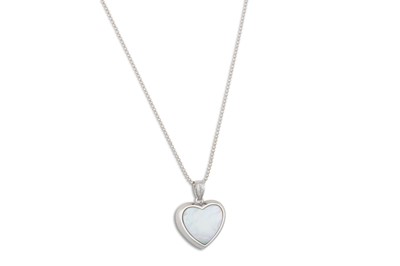 Lot 172 - A MOTHER OF PEARL HEART SHAPED PENDANT,...