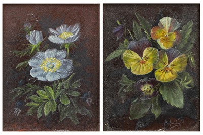 Lot 518 - FRED GRUIZINGA, IRL SCHOOL, “Pansies” & “Wild...