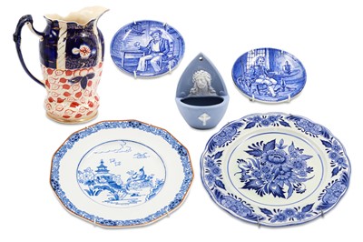 Lot 474 - A COLLECTION OF ANTIQUE AND LATER BLUE AND...