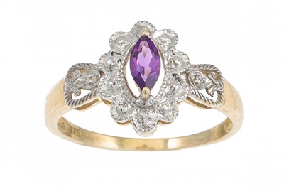Lot 42 - AN AMETHYST RING, mounted  in 9ct gold, size N...