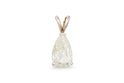 Lot 307 - A DIAMOND SOLITAIRE PENDANT, pear shaped...