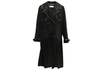 Lot 416 - A MAX MARA BLACK SUEDE COAT