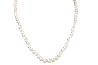 Lot 11 - A CULTURED PEARL NECKLACE, to a 9ct gold clasp