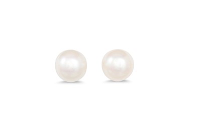 Lot 68 - A PAIR OF CULTURED PEARL EARRINGS, mounted in...