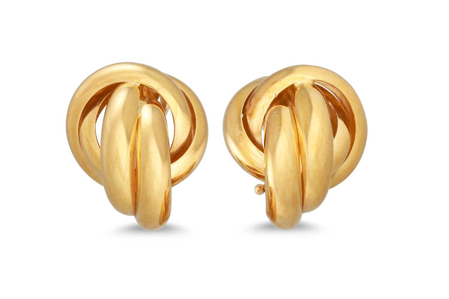 Lot 6 - A PAIR OF HOOP EARRINGS, of 18ct gold twisted...