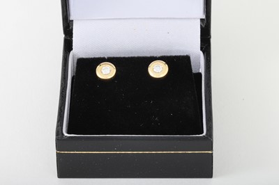 Lot 76 - A PAIR OF DIAMOND EARRINGS, mounted in 18cT...