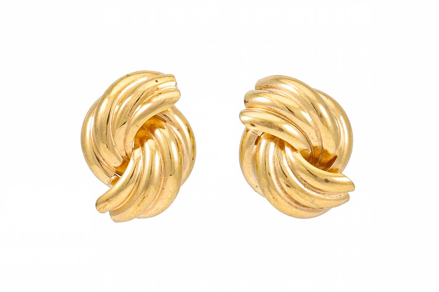 Lot 190 - A PAIR OF GOLD EARRINGS, in the form of knots