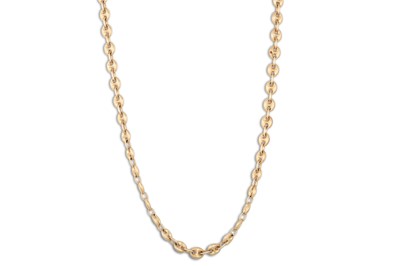 Lot 18 - A MARINE LINK NECKLACE, in 9ct gold, 19.2 g,...