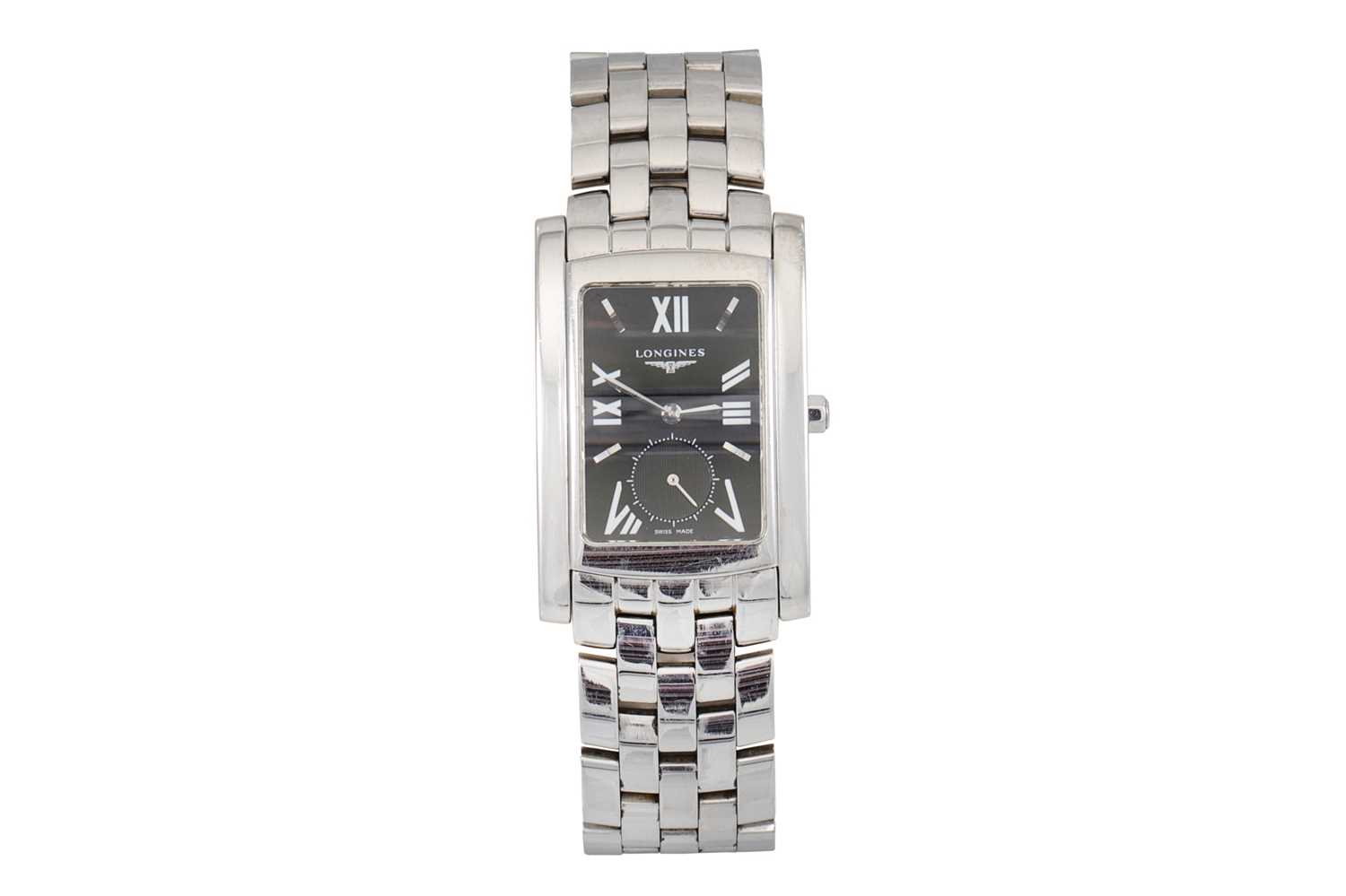 Lot 192 - A GENT'S LONGINES STAINLESS STEEL WRIST WATCH,...