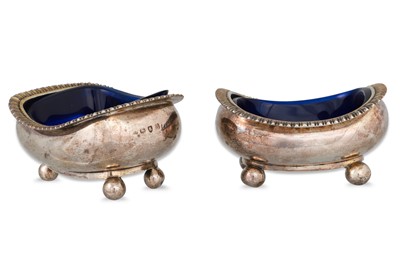 Lot 404 - A PAIR OF GEORGE III BOAT SHAPED SALTS, London,...