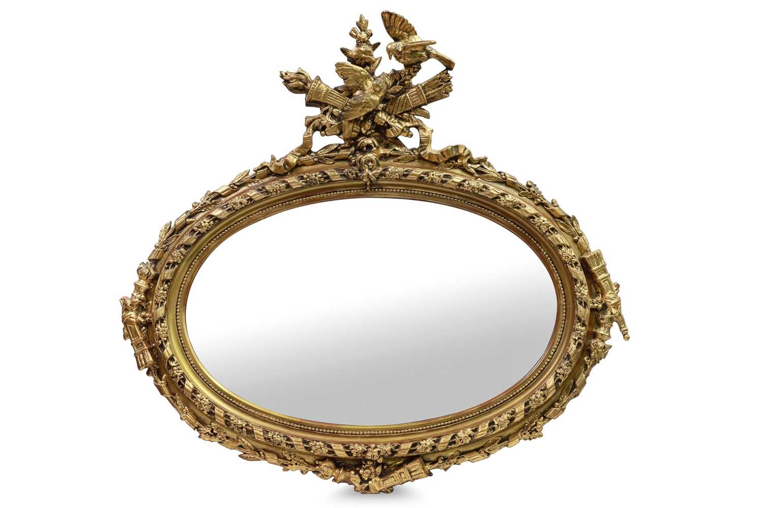 Lot 369 - AN IMPRESSIVE 19TH CENTURY EMPIRE STYLE MIRROR,...