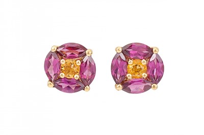 Lot 199 - A  PAIR OF TOURMALINE AND CITRINE CLUSTER...