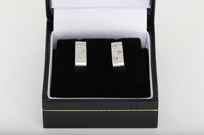Lot 26 - A PAIR OF DIAMOND SET EARRINGS, mounted in...