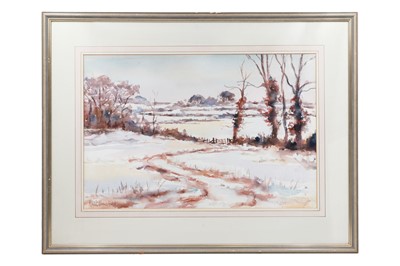 Lot 321 - KEITH MANSFIELD (IRISH), 'Winter fields',...