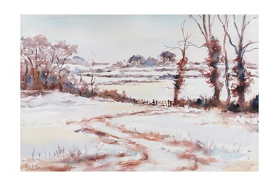 Lot 423 - KEITH MANSFIELD (IRISH), 'Winter fields',...