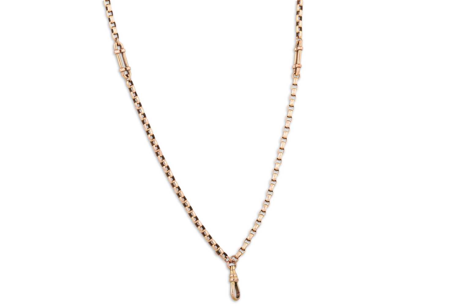 Lot 52 - A VINTAGE 9CT ROSE GOLD BELCHER LINK NECK...