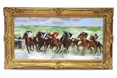 Lot 419 - BRIAN MERRY (Irish -2023 ) 'Snow Horses' 39 ×...