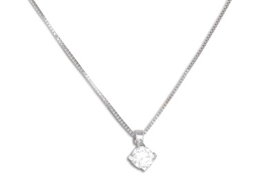 Lot 252 - A DIAMOND SOLITAIRE PENDANT, mounted in 18ct...