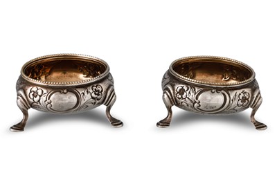 Lot 386 - AN ATTRACTIVE PAIR OF VICTORIAN SILVER GILDED...