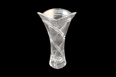 Lot 458 - A MARQUISE WATERFORD CRYSTAL VASE, 10" high