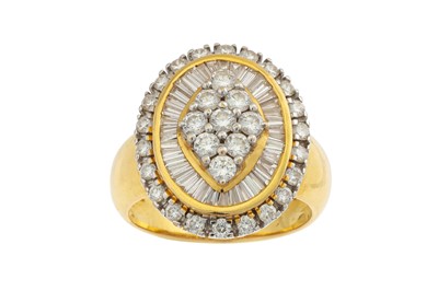 Lot 387 - A DIAMOND CLUSTER RING, mounted in 20ct yellow...