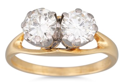 Lot 281 - A TWO STONE DIAMOND RING, mounted in 18ct...