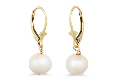 Lot 277 - A PAIR OF CULTURED PEARL EARRINGS, together...