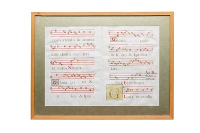 Lot 555 - A FRAMED ANTIQUE ILLUSTRATED PORTION OF GLORIA...