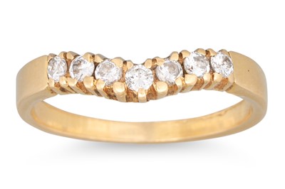 Lot 312 - A DIAMOND HALF ETERNITY RING, shaped form, in...