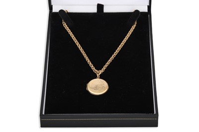 Lot 181 - A 9CT GOLD LOCKET AND FANCY LINK NECK CHAIN,...