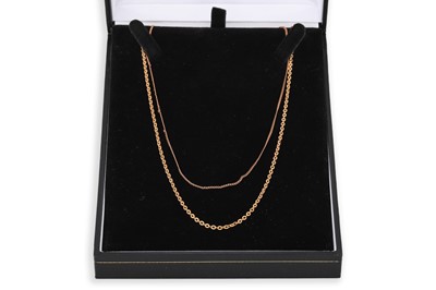 Lot 189 - TWO 9CT GOLD TRACE CHAINS, 4.7 g.