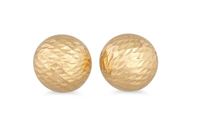 Lot 224 - A PAIR OF GOLD EARRINGS, stamped 14ct., 1 g.