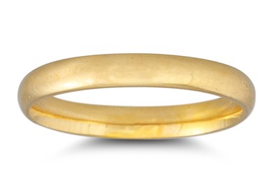 Lot 118 - AN 18CT YELLOW GOLD BAND RING, 3 g., size O - P