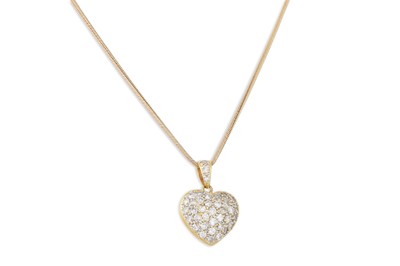 Lot 32 - A DIAMOND SET LOCKET, heart shaped, mounted in...
