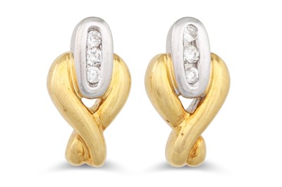 Lot 18 - A PAIR OF DIAMOND SET EARRINGS, mounted in...